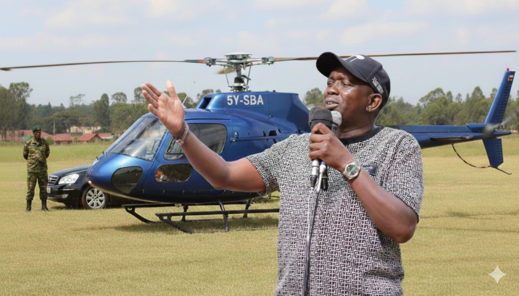 Panic in Kabarnet as Helicopter Carrying MP Oscar Sudi Emits Flames Before Take-Off